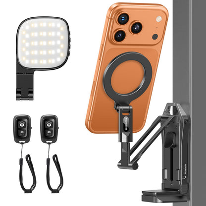 OMOTON TP02-Pro 5 in 1 Magnetic Phone Holder for Vlogging Essentials, Black