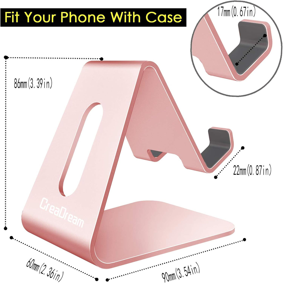 CreaDream Phone Stand Holder, Aluminum Phone Stand for Desk