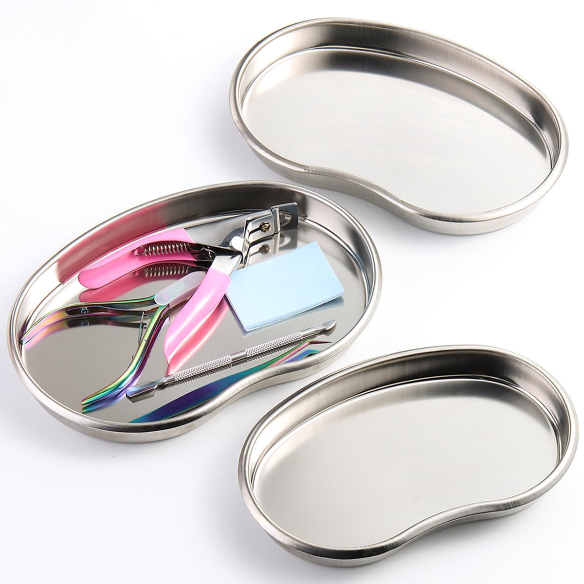 SUTOKAKA 2 Pack Pink Plastic Jewelry Tray Decorative Dish