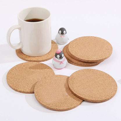 12 Pcs Cork Coasters, Reuse Cork Coaster for Drink, Blank Coaster for Craft
