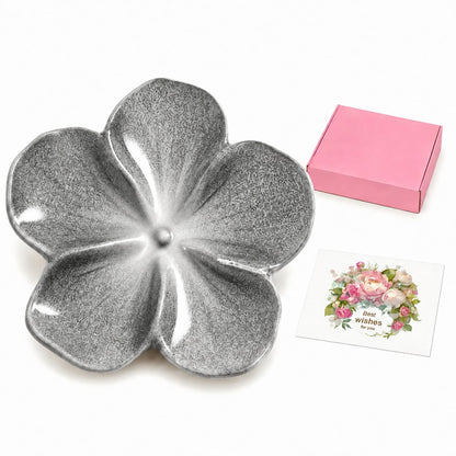 Ceramic Flower Jewelry Ring Trinket Dish Tray, Gifts for Women, Sage Green