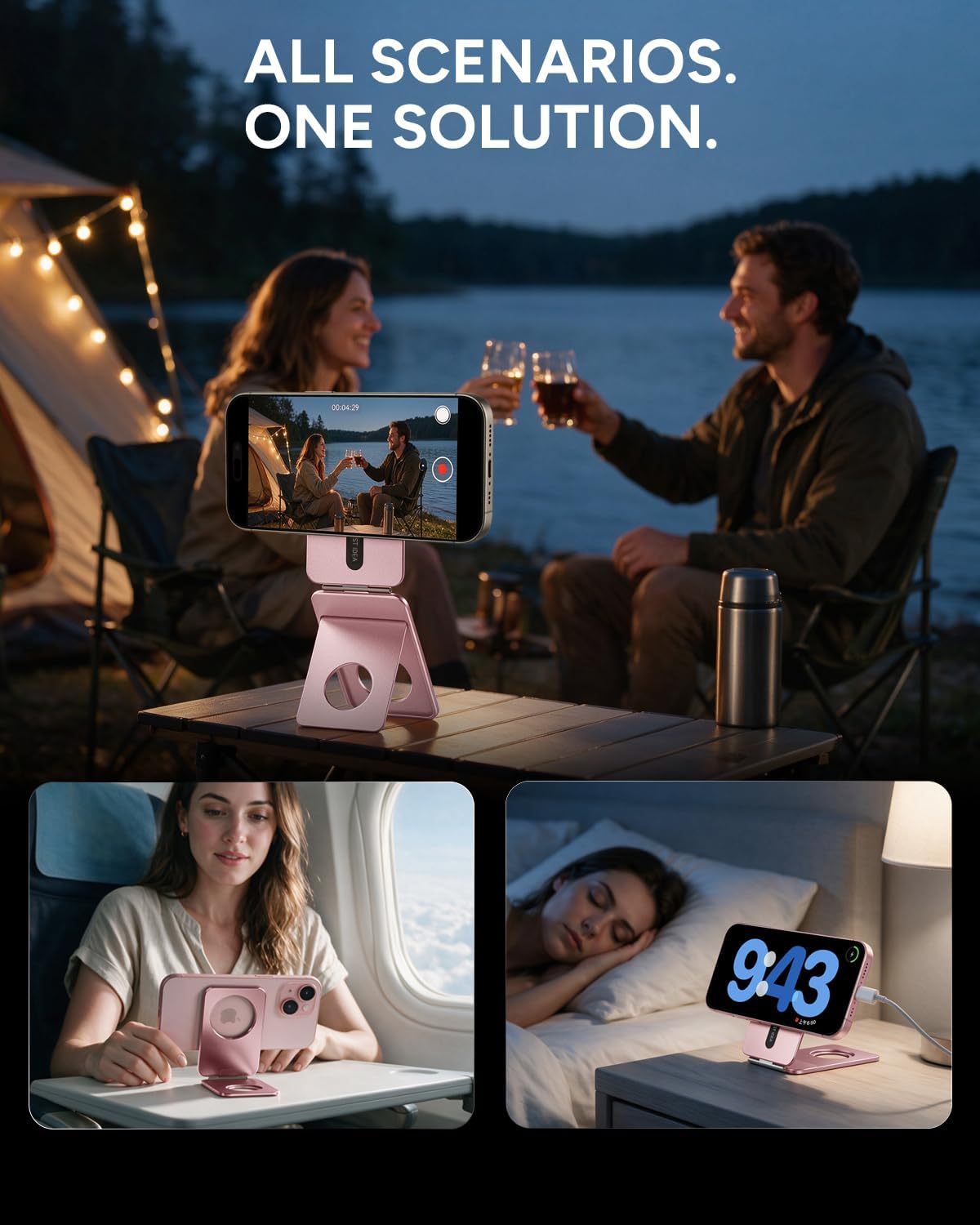 1ST IDEA Phone Tripod Stand, Portable Selfie Stick for iPhone, Ultra-Thin
