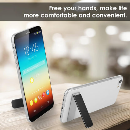 Giantree Ultra Thin Cell Phone Holder, Adjustable Mini Alloy Phone Kickstand Portable Phone Stand Foldable Phone Stand for Mobile Phone Tablet (Black)