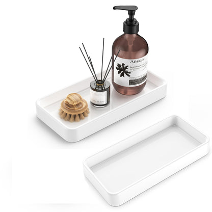 Gurygo Vanity Tray for Bathroom, 10" Ceramic Soap Dispenser Tray for Kitchen Counter, Bathroom Trays for Counter, Kitchen Tray for Soap Bottles (Black, Set/1)…