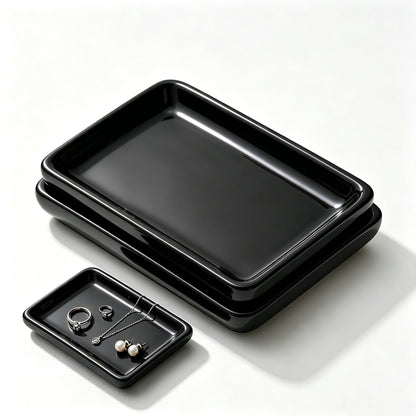 Square Minimalist Ceramic Ring Dish, White Jewelry Tray for Women, Modern Vanity Decor & Organizer, Ideal Engagement Wedding Birthday for Friend Sister