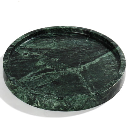 YMXYJM Real Natural Marble Tray for Bathroom, Genuine Marble Stone Vanity Tray, Luxury Storage Trays for Kitchen, Vanity, Home Decor, Dresser, Non-Resin/Non-Ceramic, 12"x 8"x 1.2", Dark Green