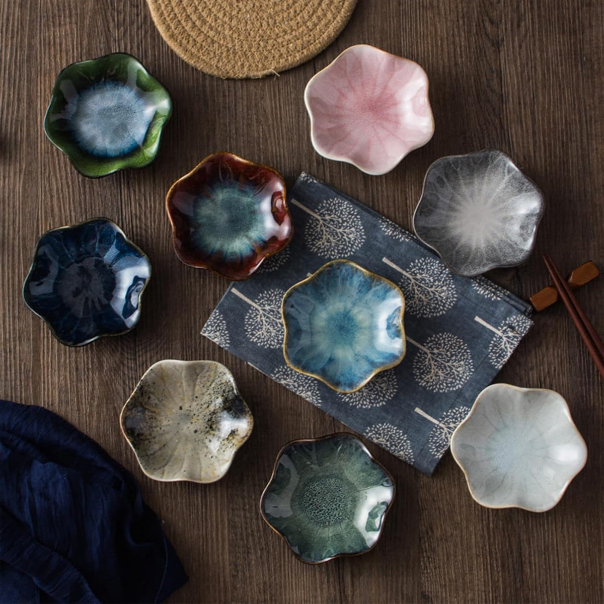 Lotus Leaf Ceramic Jewelry Ring Dish for Women (Mist Green)