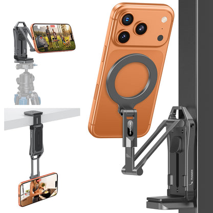 OMOTON TP02-Pro 5 in 1 Magnetic Phone Holder for Vlogging Essentials, Black