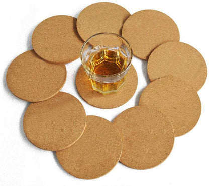 12 Pcs Cork Coasters, Reuse Cork Coaster for Drink, Blank Coaster for Craft