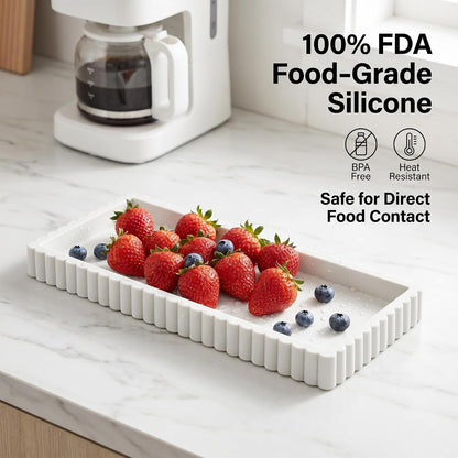Nevado Silicone Rectangle Vanity Tray Small Decorative Tray (Beige)