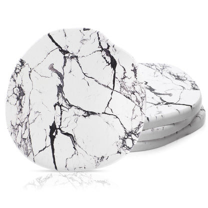 Diatomaceous Earth Coasters Set of 4，Cool Absorbent Quick-Dry Drink Coasters for Desks, Cute Modern Stone Design with Stylish Grey Aesthetic (4, Grey)
