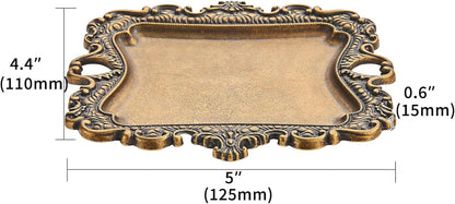 khtumeware 1 Pack Vintage Gold Jewelry Dish Antique Brass Jewelry Trays ideal for holding jewelry rings and small trinkets.