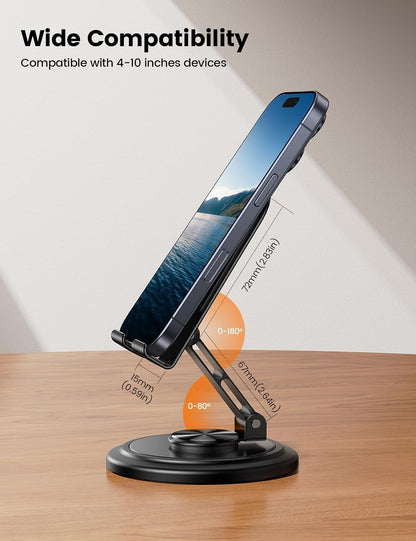 Lamicall 360° Rotation Cell Phone Stand for Desk, Sturdy Phone Holder