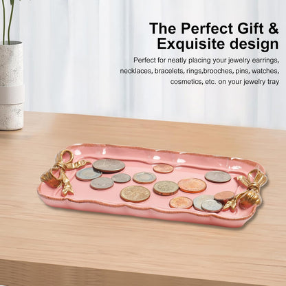 Warmtree Bow Jewelry Tray, Coquette Trinket Dish, Vanity Decor