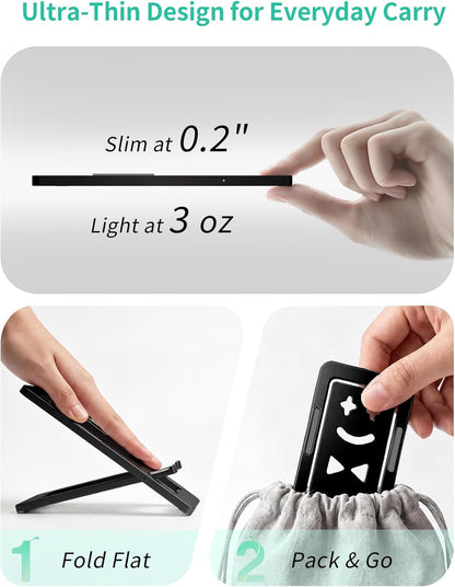 Aoviho Foldable Cell Phone Stand for Desk, Portable Phone Holder,Black