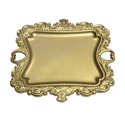 khtumeware 1 Pack Vintage Gold Jewelry Dish Antique Brass Jewelry Trays ideal for holding jewelry rings and small trinkets.