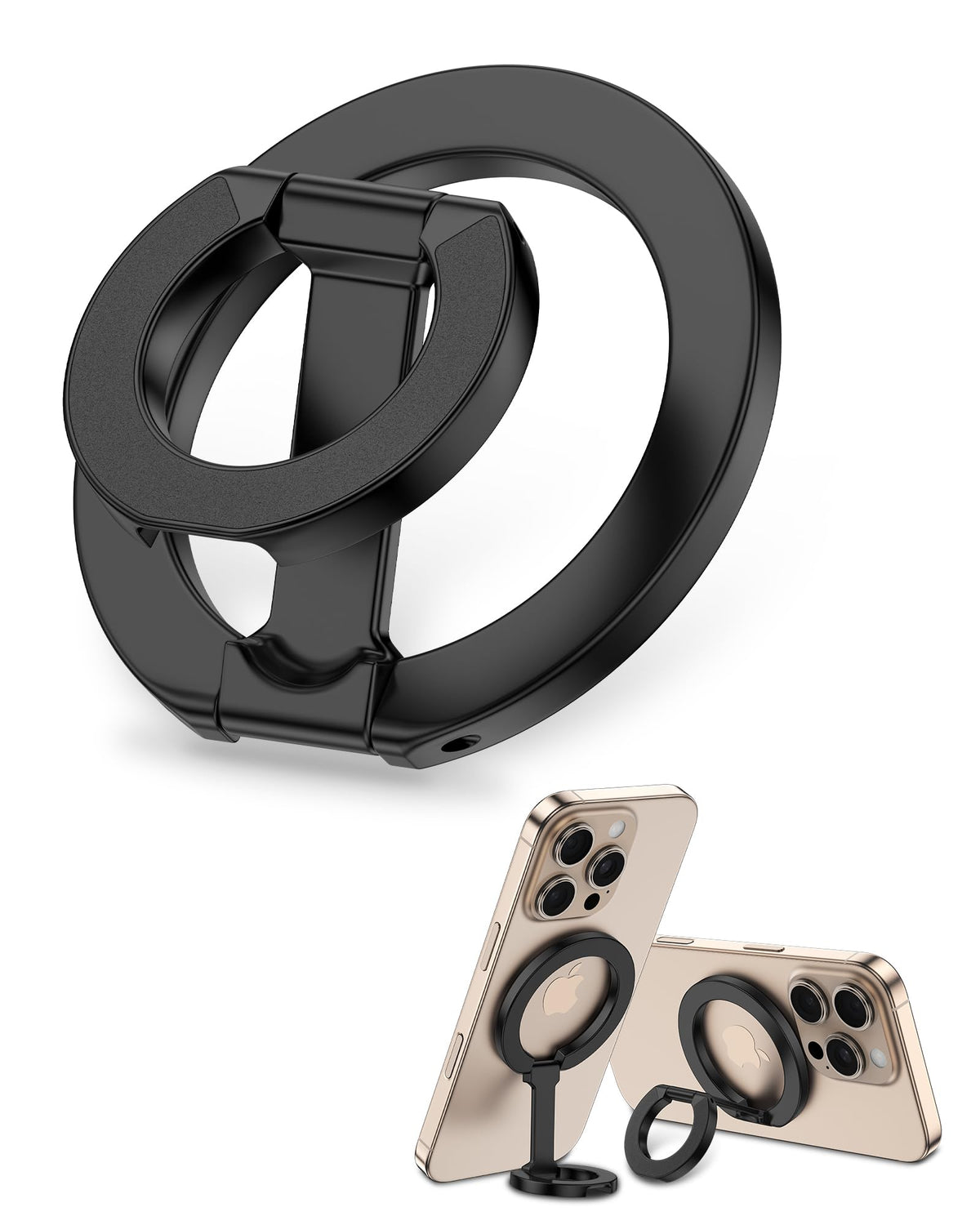 MagSafe Phone Grip Holder Dual-Sided Magnetic Finger Ring with Kickstand