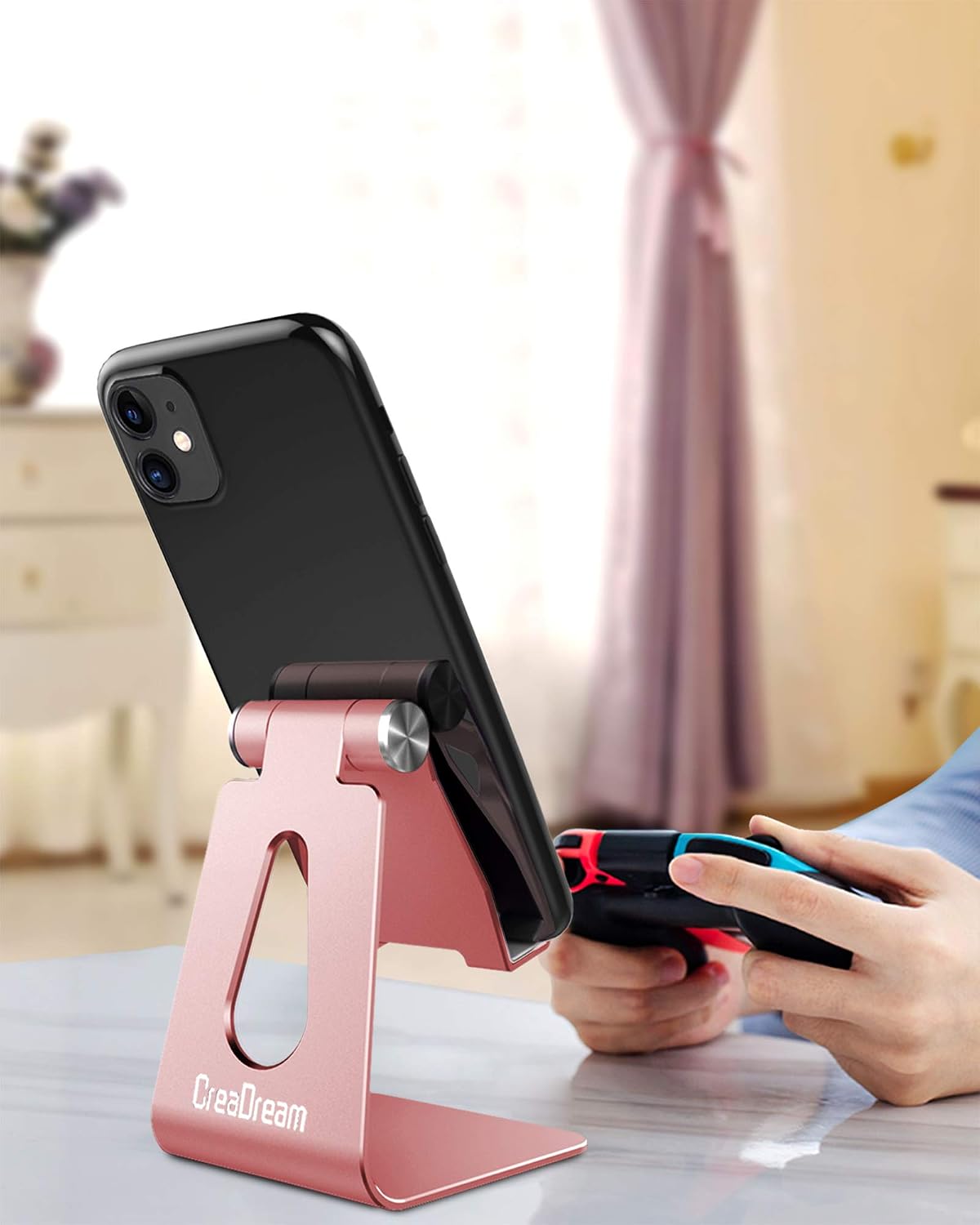 CreaDream Aluminum Cell Phone Stand, Adjustable Phone Holder for Desk