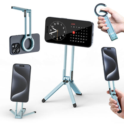 ULANZI MA30 Magnetic Phone Tripod Stand for iPhone - Aluminium Maglock Smartphone Mini Tripod Pocket Cell Phone Stand Strong Magnet Quick Mount Compatible with iPhone 17 16 15 14 13 12 Series, Black