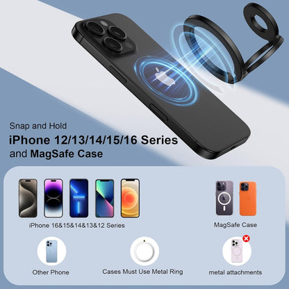 Magnetic Phone Ring Holder for MagSafe Gym Phone Grip Stand Finger Ring Kickstand Dual-Sided Magnetic Stand for iPhone 18 17 16 Pro Max 16 15 14 13 12 Pro Max,Samsung,Compatible for Wireless Car Mount