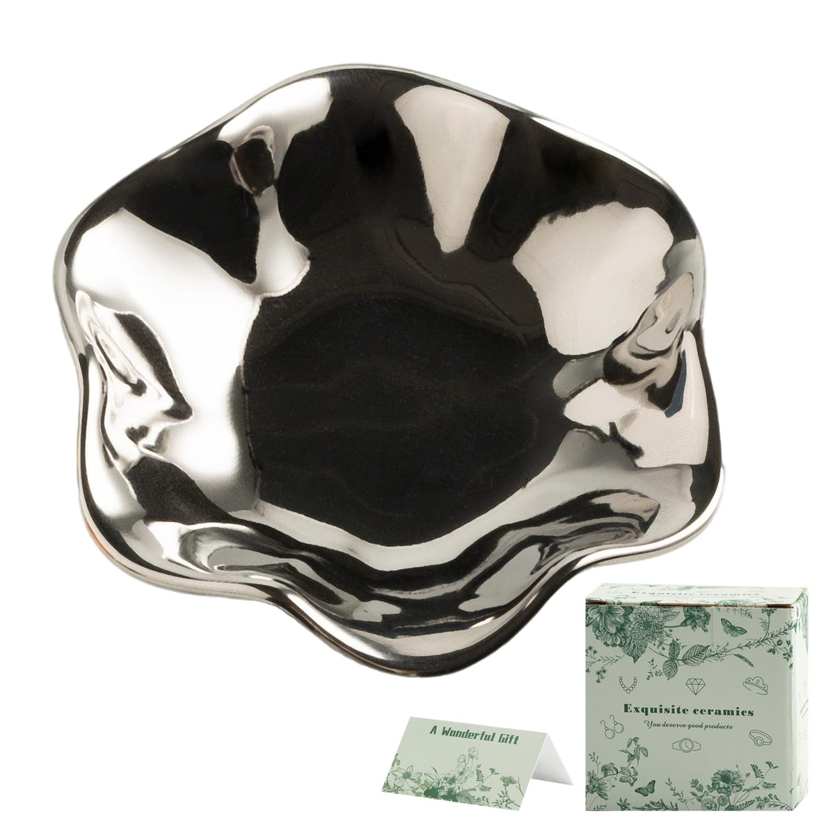 BEUNAIZER Jewelry Dish Tray, Ring Dish, Ceramic Trinket Tray, Key Bowl