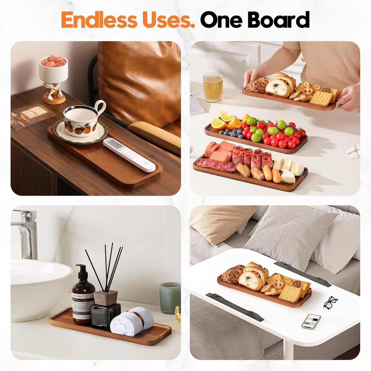 Small Wooden Tray and Platter, Mini Charcuterie Boards, 10"x5.5"