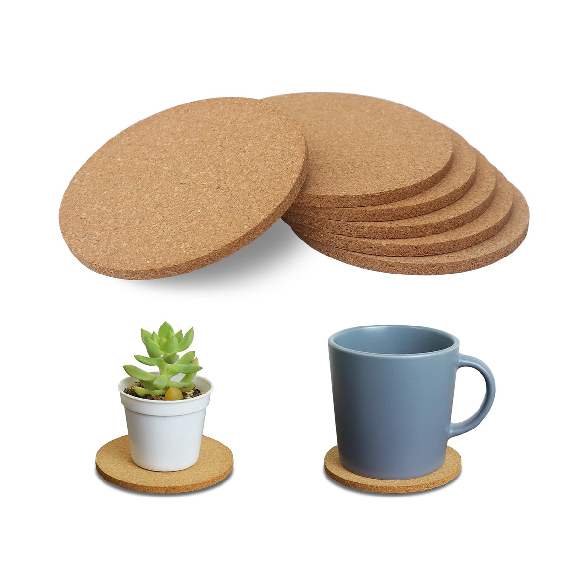 6Pcs Cork Coasters, Tivnhuils 3.9 inch Coasters, Coasters Set for Drinks