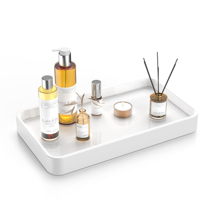 Gurygo Vanity Tray for Bathroom, 10" Ceramic Soap Dispenser Tray for Kitchen Counter, Bathroom Trays for Counter, Kitchen Tray for Soap Bottles (Black, Set/1)…