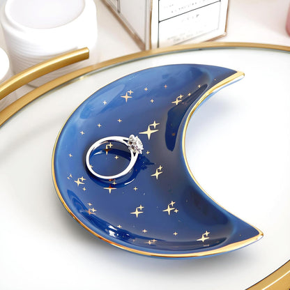 Small Moon Jewelry Dish Tray, Blue