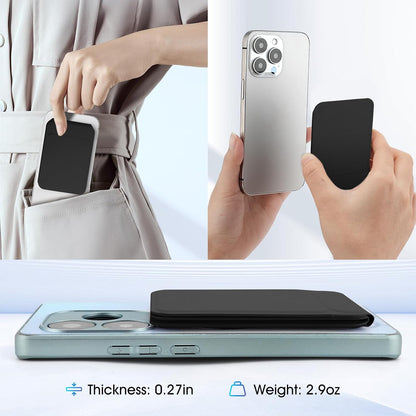 Magnetic Tripod Phone Stand, Slim Foldable Phone Holder for Iphone(Black)