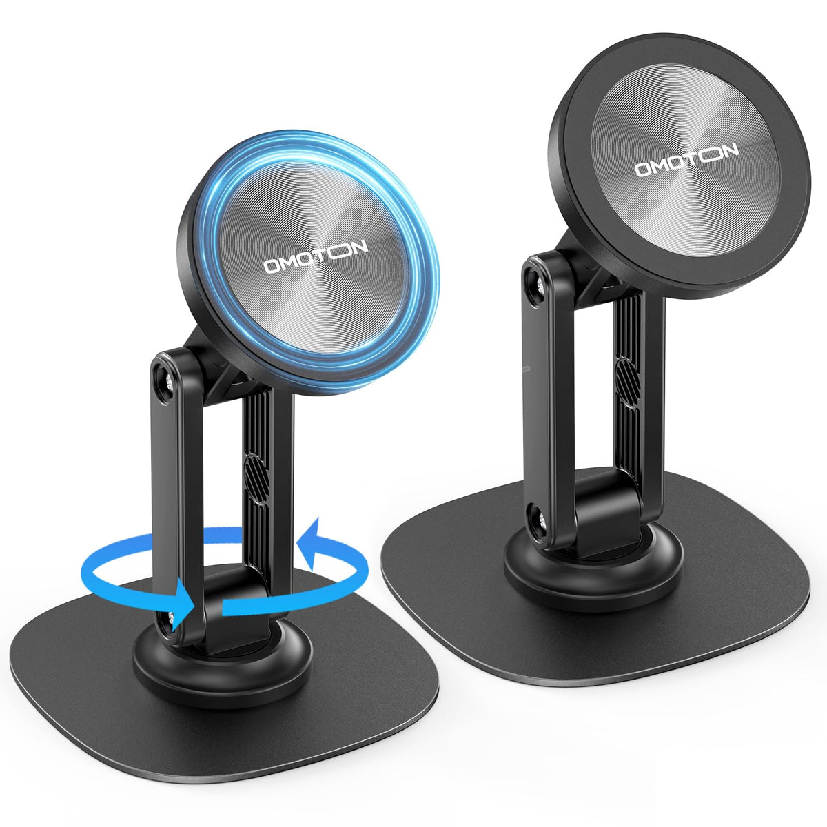 OMOTON Cell Phone Stand for Desk, 2 Pack Adjustable Foldable Phone Holder