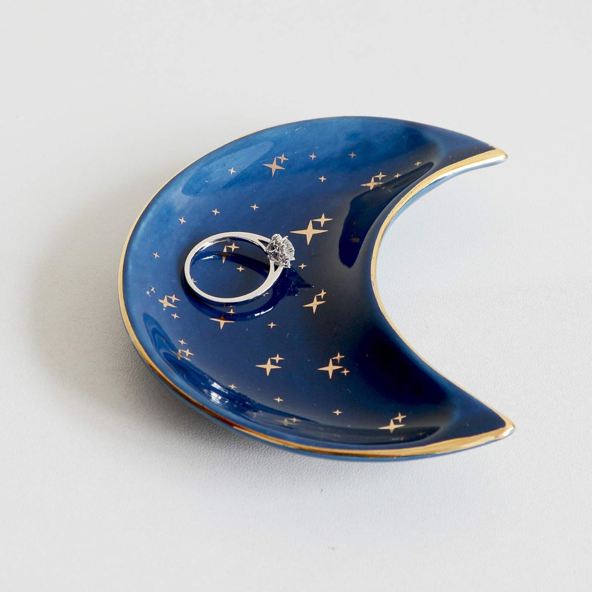 Small Moon Jewelry Dish Tray, Blue
