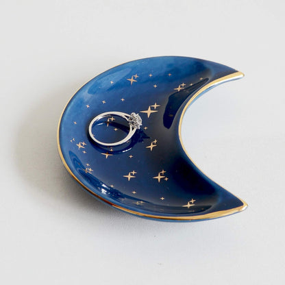 Small Moon Jewelry Dish Tray, Blue