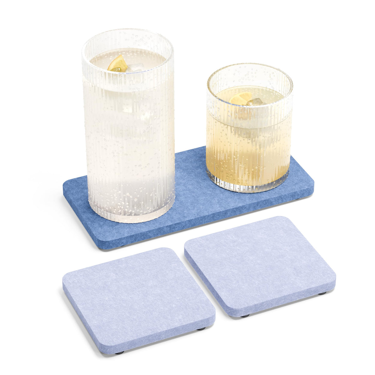 Fluxynara Felt Coasters with Holder, Set of 8 for Drinks, Sage - Arch