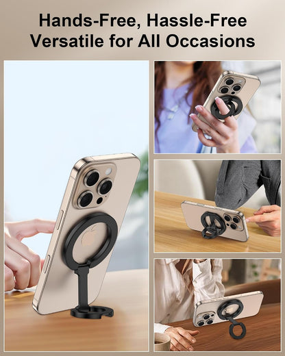 MagSafe Phone Grip Holder Dual-Sided Magnetic Finger Ring with Kickstand