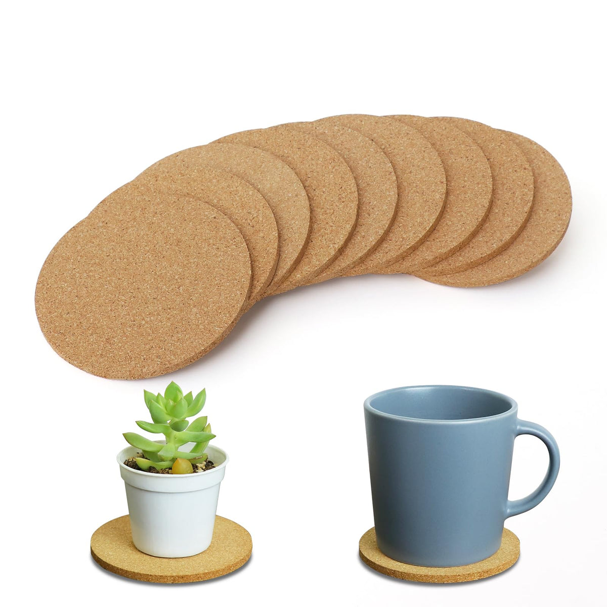 6Pcs Cork Coasters, Tivnhuils 3.9 inch Coasters, Coasters Set for Drinks