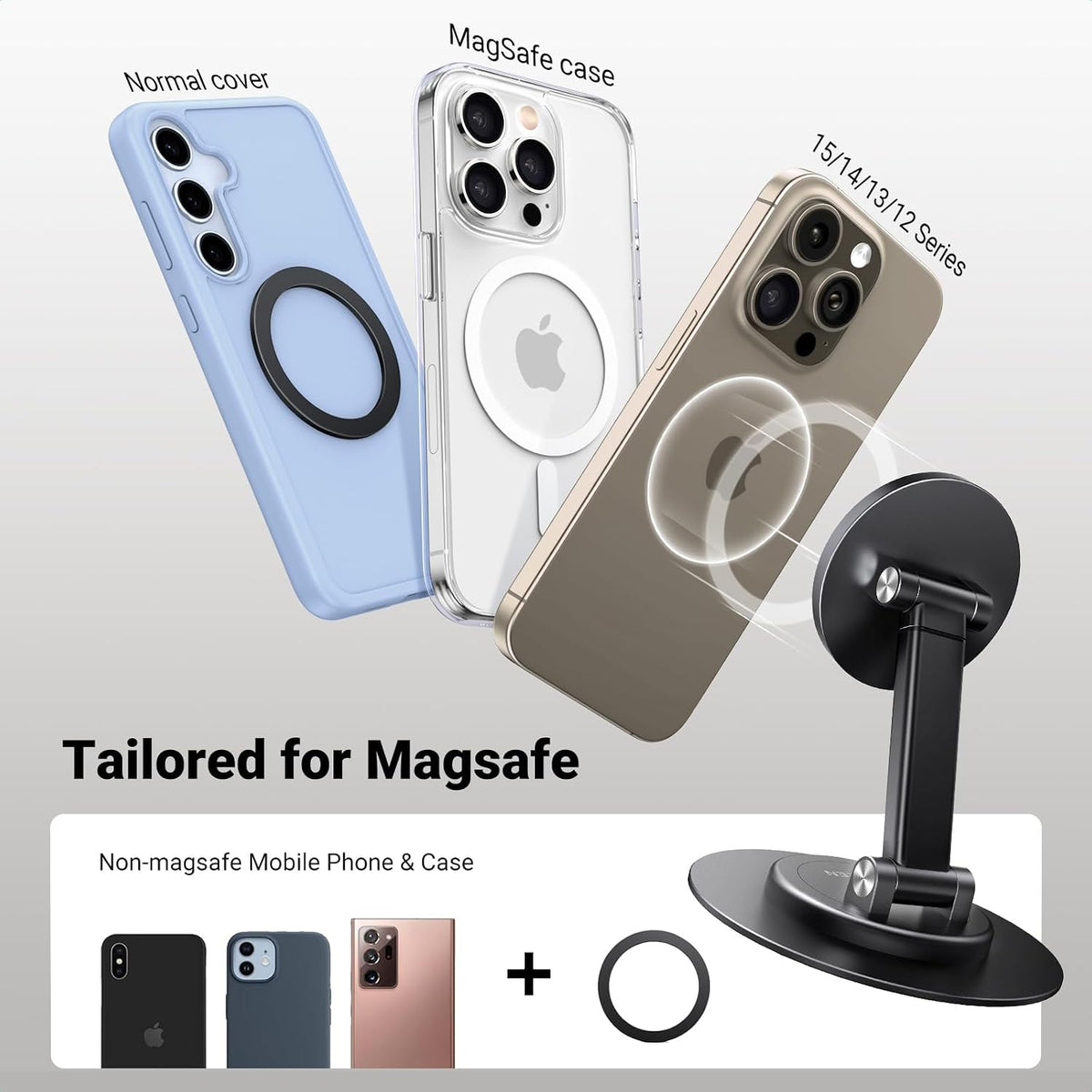 UGREEN Magnetic Phone Stand for MagSafe, Height Adjustable iPhone Stand