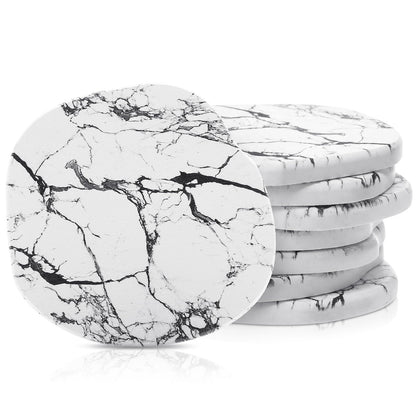 Diatomaceous Earth Coasters Set of 4，Cool Absorbent Quick-Dry Drink Coasters for Desks, Cute Modern Stone Design with Stylish Grey Aesthetic (4, Grey)