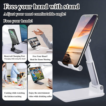 Meetuo 2 Pcs Cell Phone Stand for Desk Adjustable Desktop Phone Holder