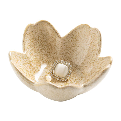 Flower Ring Holder Dish, Ceramic Jewelry Tray, Small Trinket Dish