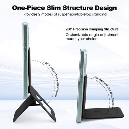 Magnetic Tripod Phone Stand, Slim Foldable Phone Holder for Iphone(Black)