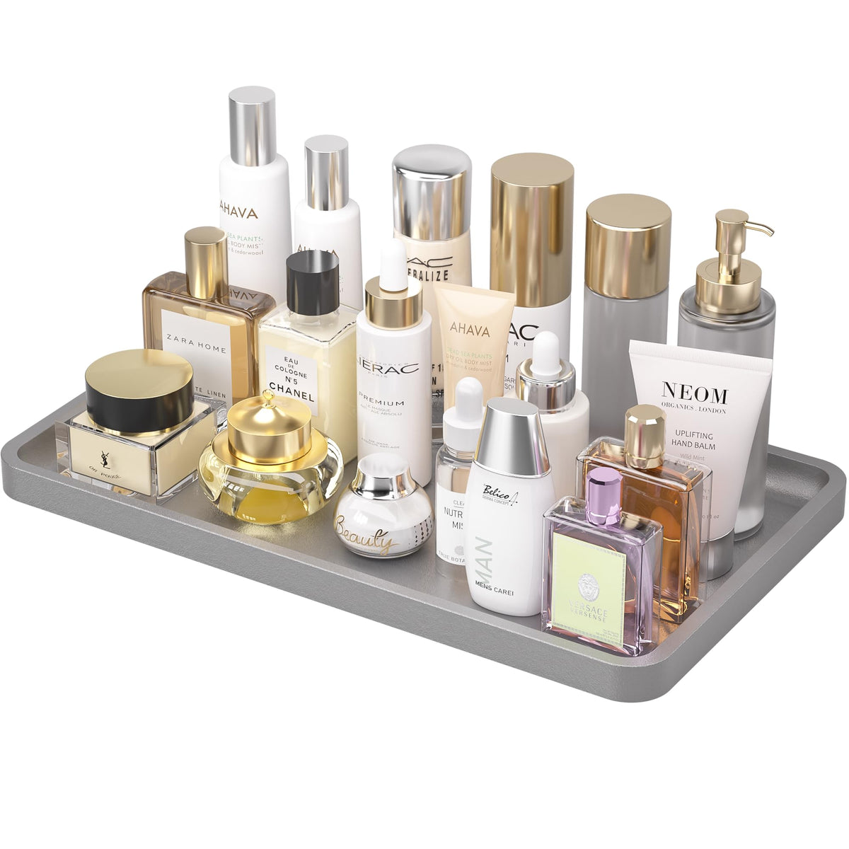 Weenson Small Bathroom Vanity Tray for Countertop Makeup Perfume Jewelry Decor Candle Keys, Small Black Kitchen Tray for Soap Dispenser Spice Bamboo Toilet Tray 7.9" L x 4" W x 0.79" H