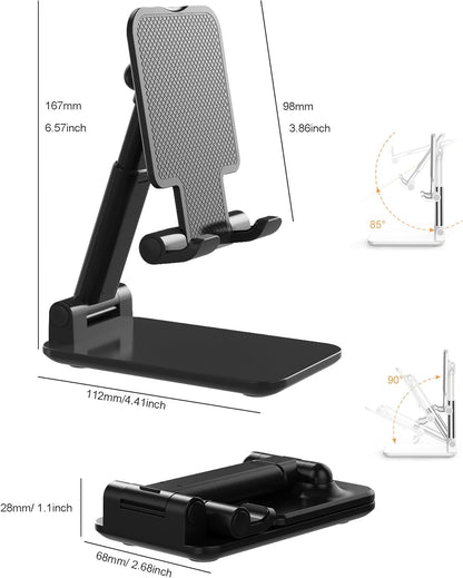 Phone Stand for Desk Cell Phone Holder Stands for iPhones, Black