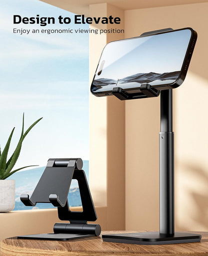 Nulaxy Height Angle Adjustable Phone Stand for Desk, Black