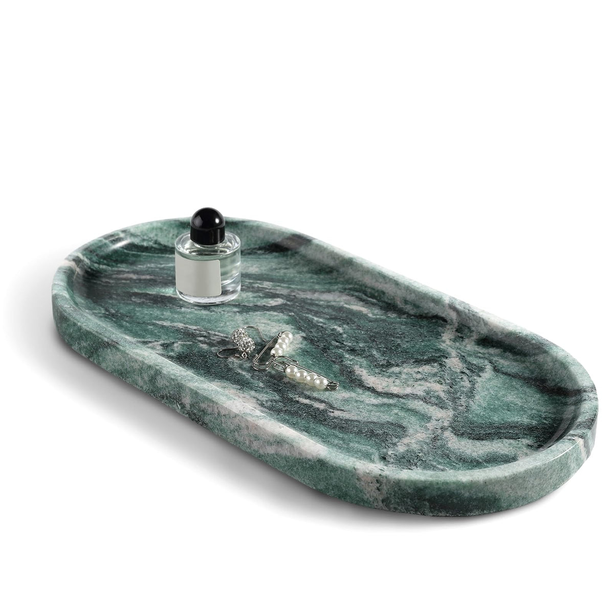 Koville Italian Travertine Tray, 12"x6" Vanity Decorative Marble Tray for Countertop, Catchall Tray for Perfume, Candles, Jewelry Dish Tray