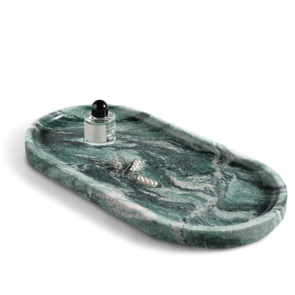 Koville Italian Travertine Tray, 12"x6" Vanity Decorative Marble Tray for Countertop, Catchall Tray for Perfume, Candles, Jewelry Dish Tray