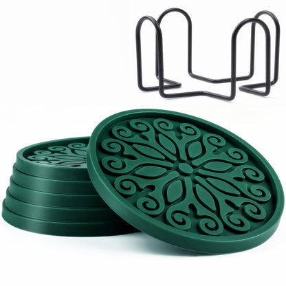Silicone Coasters for Drinks,Resistant Reusable Drink Coasters-Great Gift for Birthday, Housewarming,Room Decor,Holiday Party (*2-Gray)