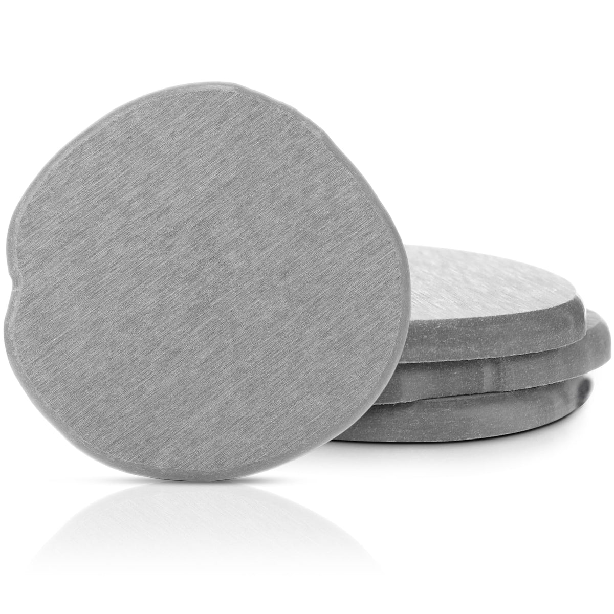 Diatomaceous Earth Coasters Set of 4，Cool Absorbent Quick-Dry Drink Coasters for Desks, Cute Modern Stone Design with Stylish Grey Aesthetic (4, Grey)