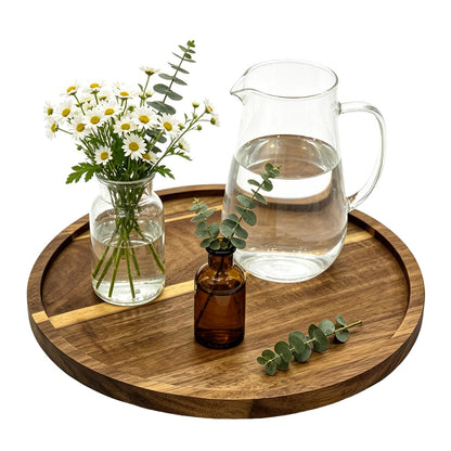 11.5" Round Acacia Wood Serving Tray