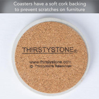 Thirstystone Old World Passages Round Natural Sandstone Coaster 4 Pack